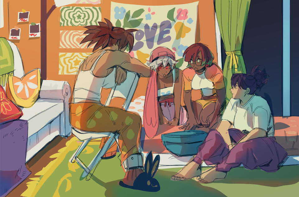 colored sketch + bg, $110